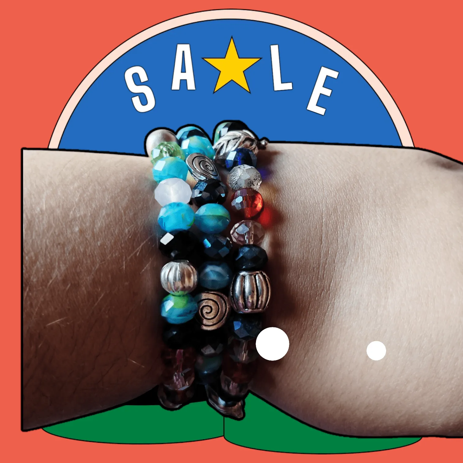 Pulseras variadas de abalorios - Imagen 4