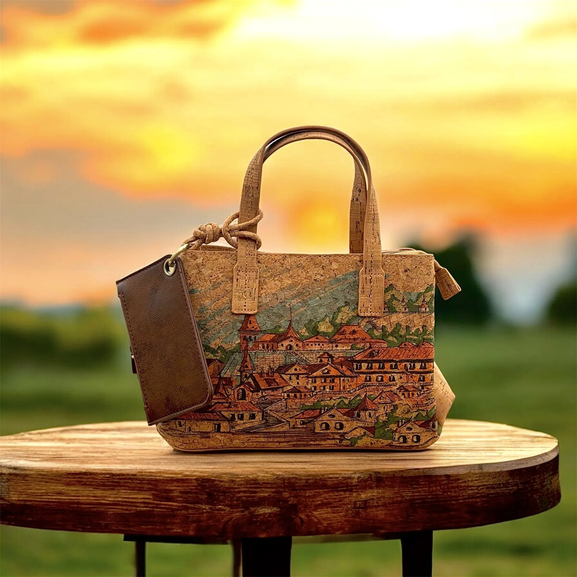 Bolso de mano bohemio con monedero