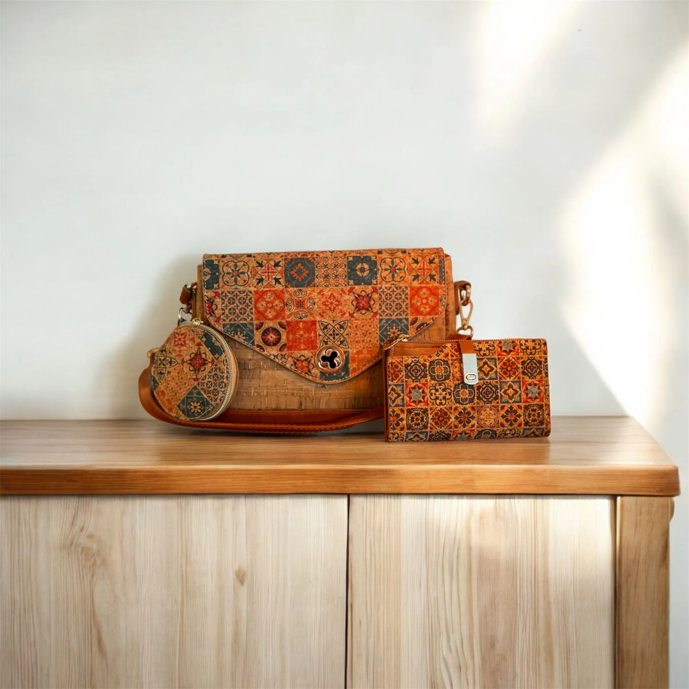 Bolso con broche trébol