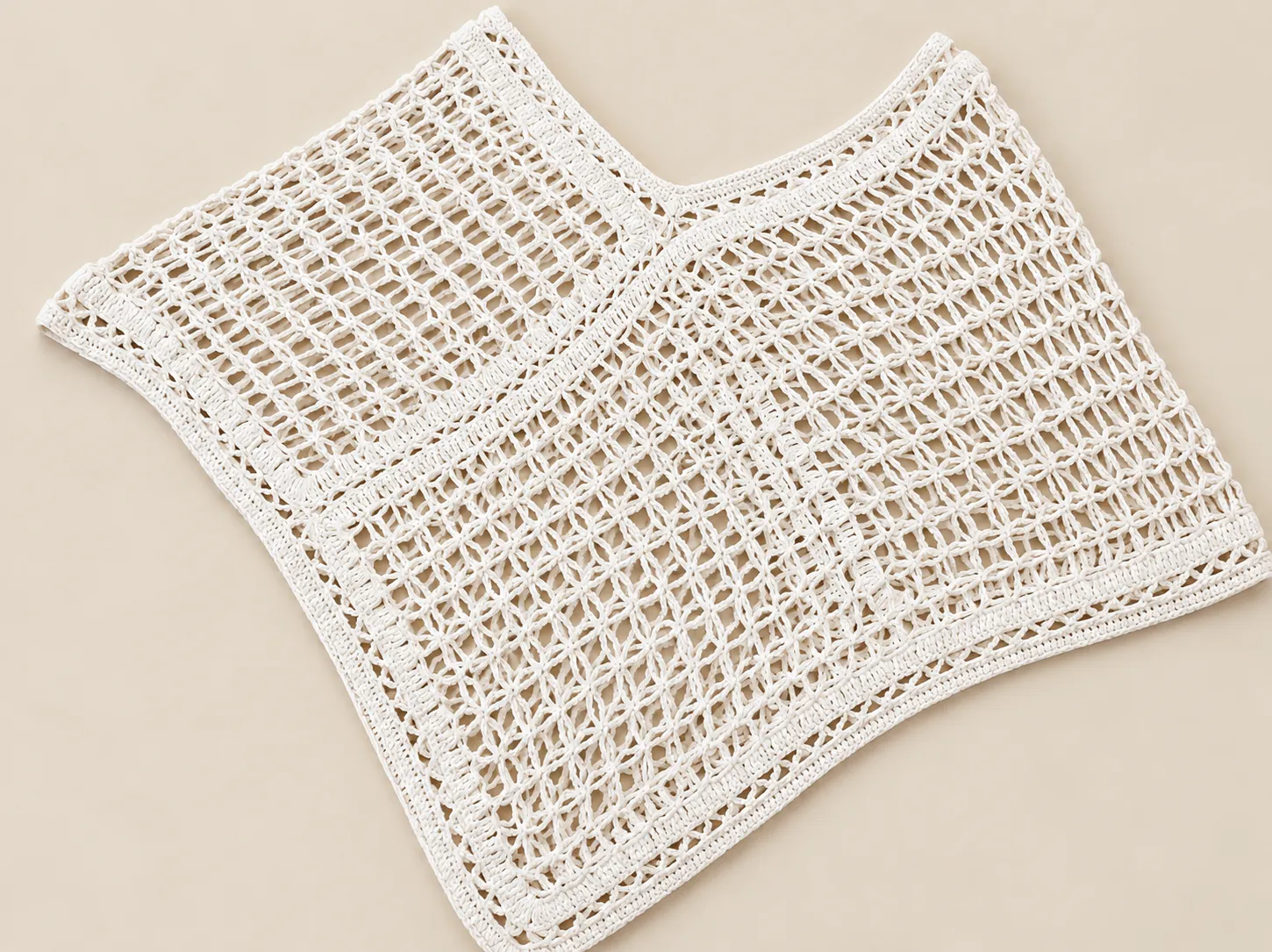 Poncho blanco, estilo boho ibicenco - Imagen 3