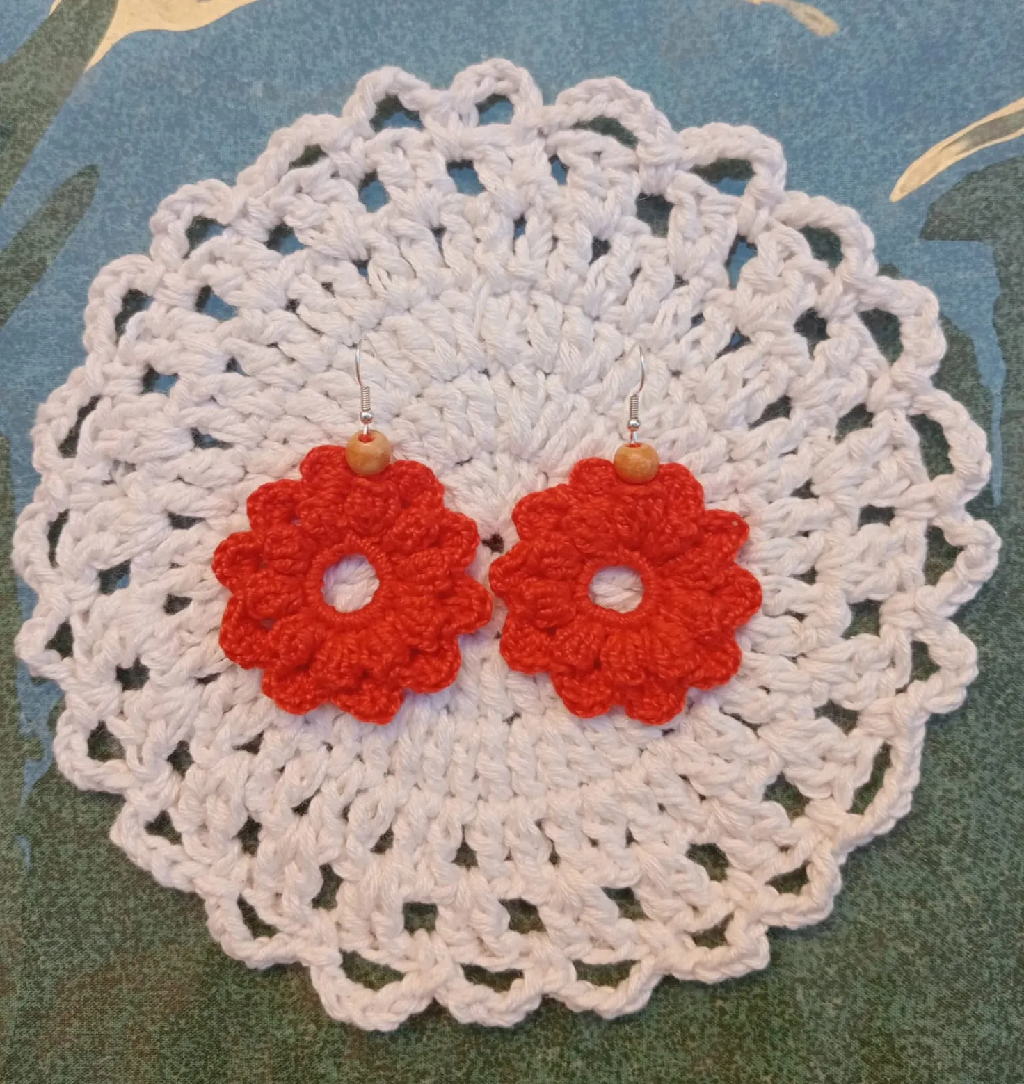 Pendientes artesanales en crochet