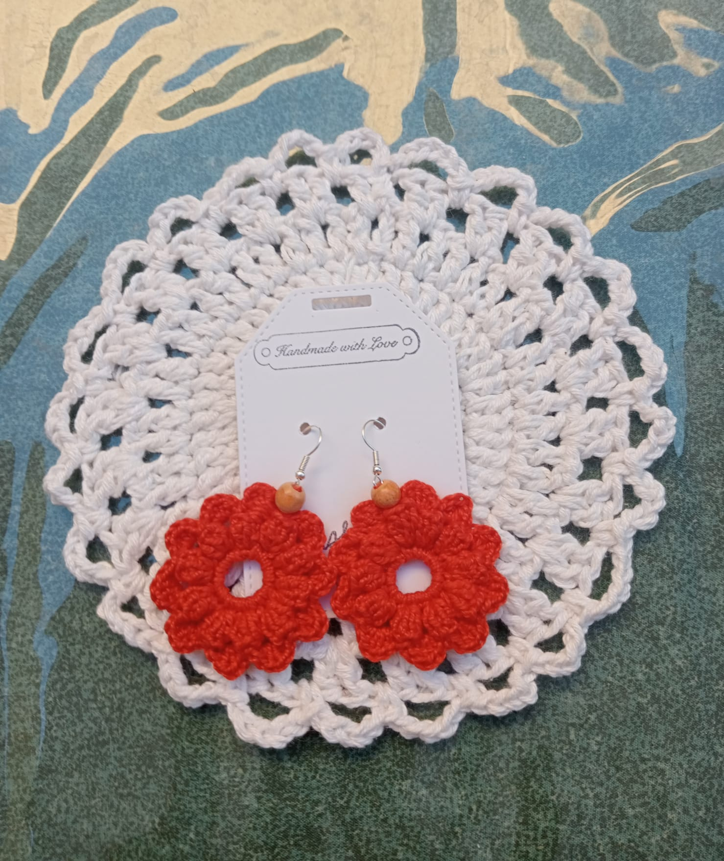Pendientes artesanales en crochet - Imagen 2