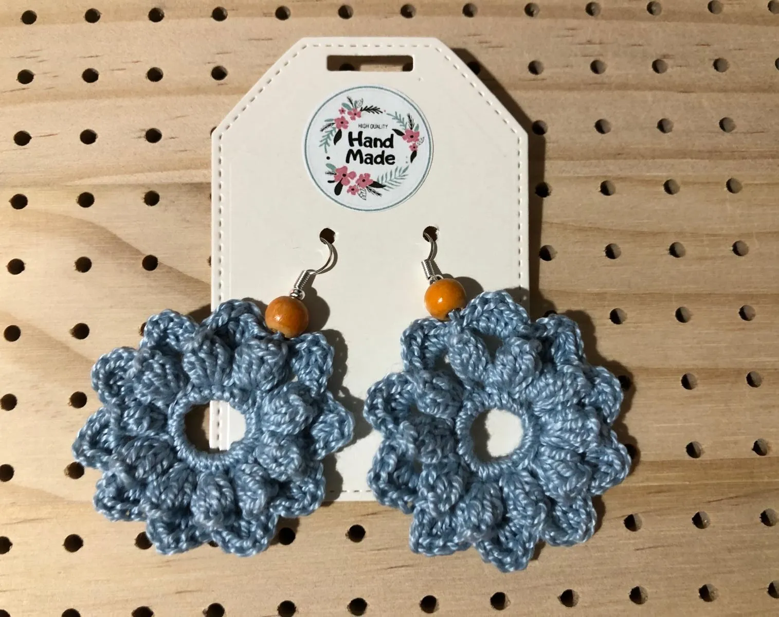 Pendientes artesanales de crochet - Imagen 2