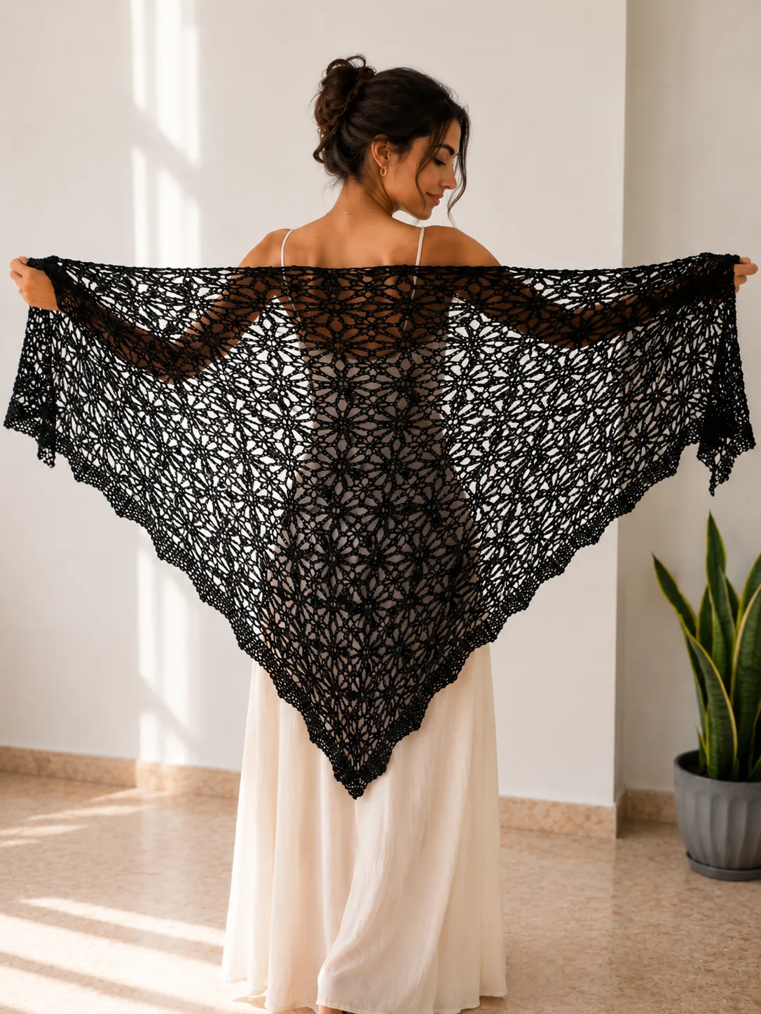 Chal artesanal de crochet para ocasiones especiales