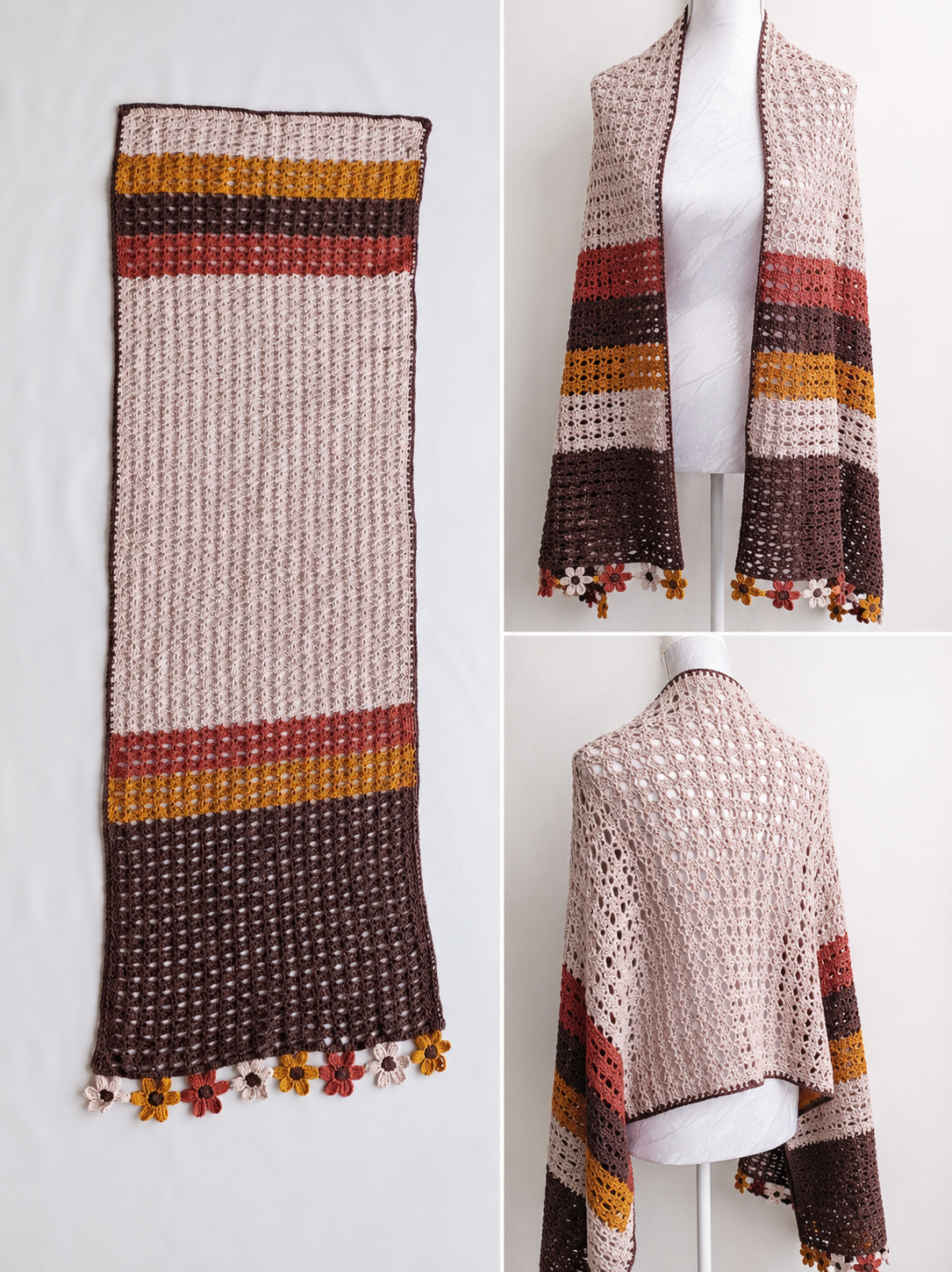 chal rectangular flores tierra - Imagen 4