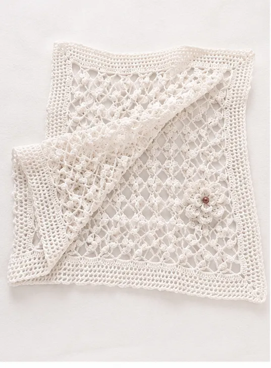 Chal rectangular viscosa blanco - Imagen 4