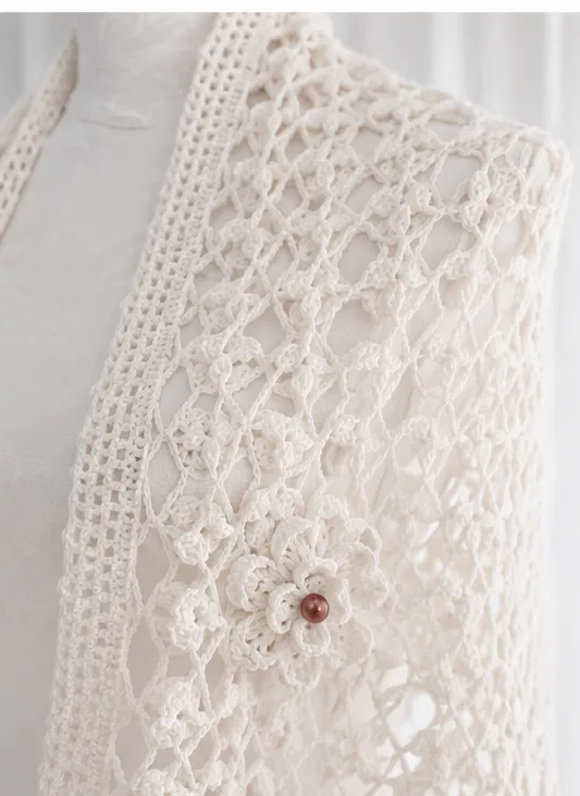 Chal rectangular viscosa blanco - Imagen 2