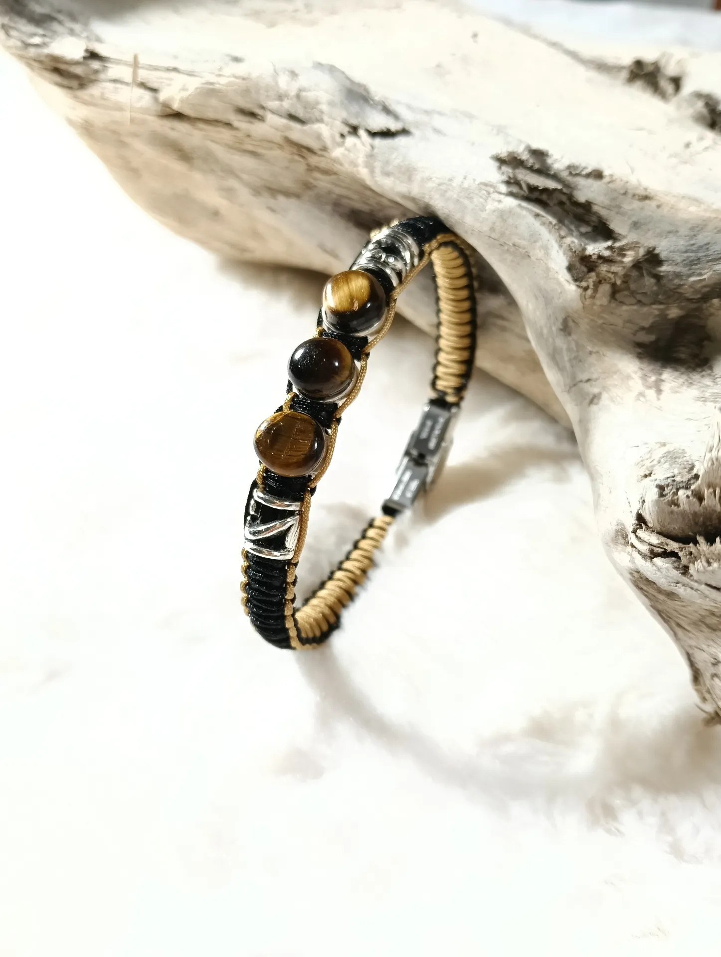 Pulsera hombre/unisex ojo de tigre  - Imagen 2