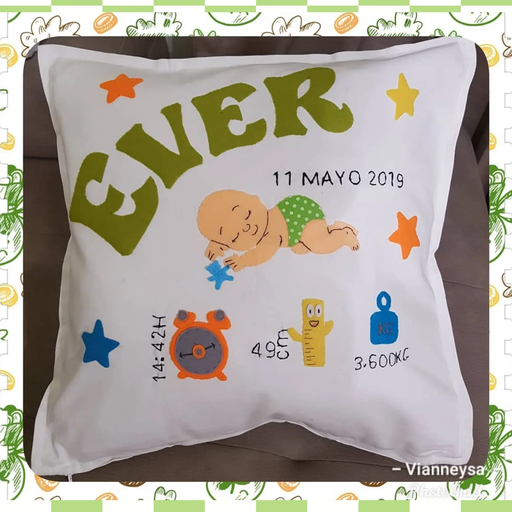 Cojín Natalicio personalizado