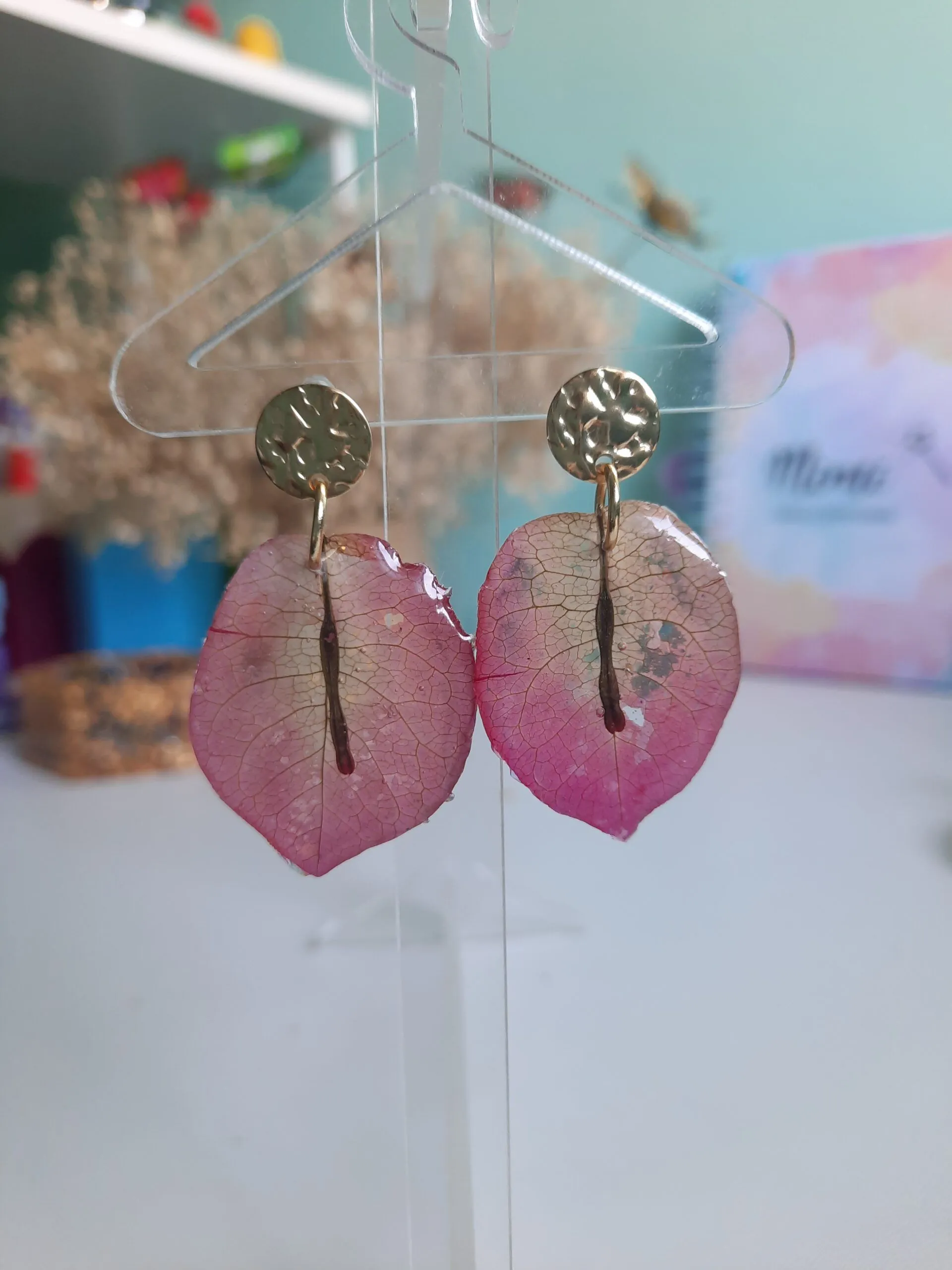 Pendientes Buganvilla hechos a mano