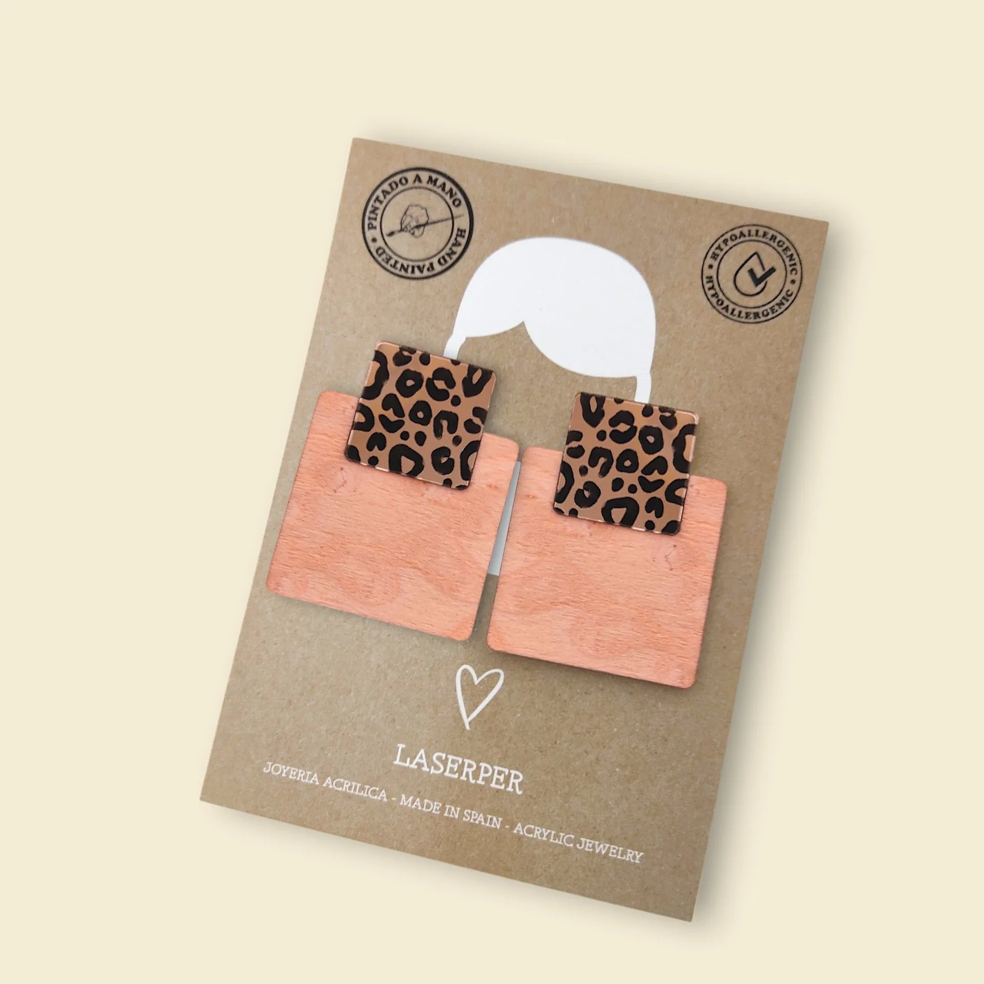 Pendientes de madera y acrílico Laserper