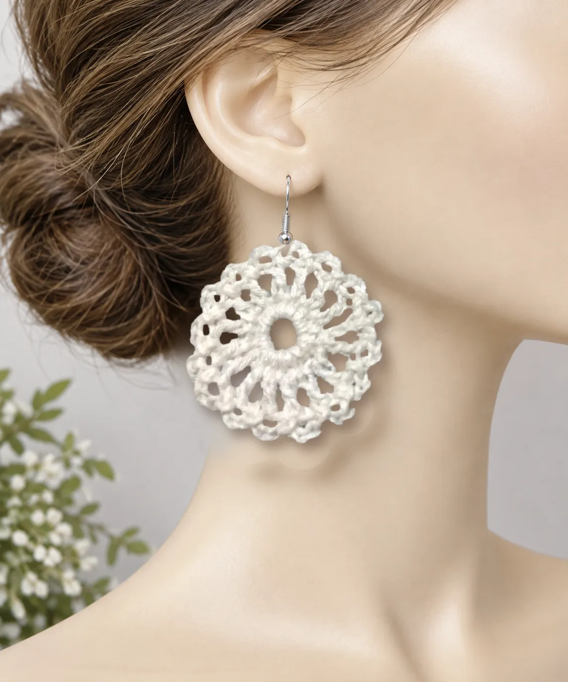 Pendientes artesanales de crochet