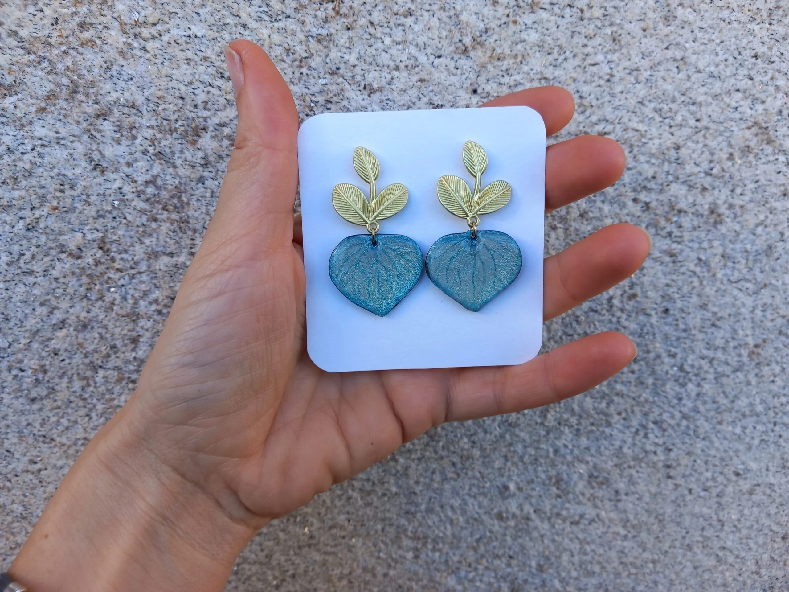 Pendientes hortensia esmaltados